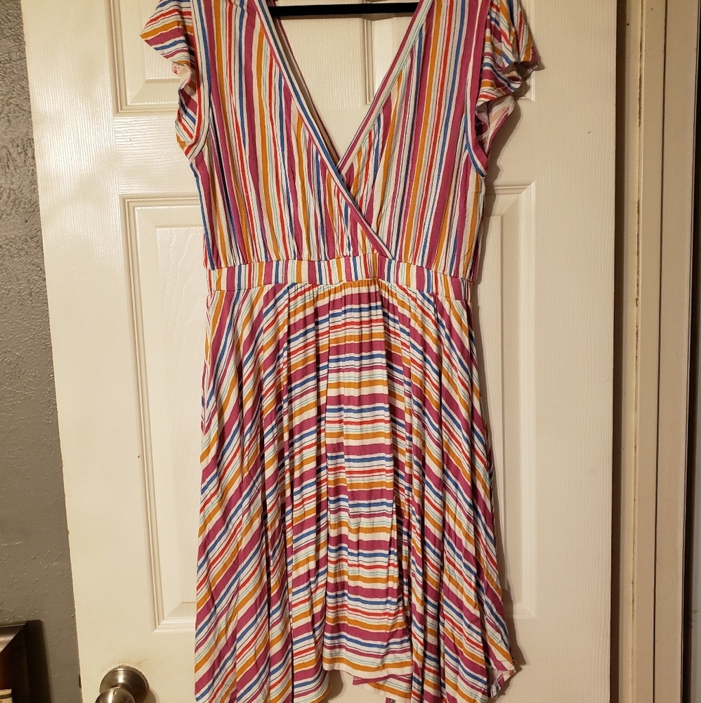 Vacationer Knit Dress in Vibrant Stripes - XL